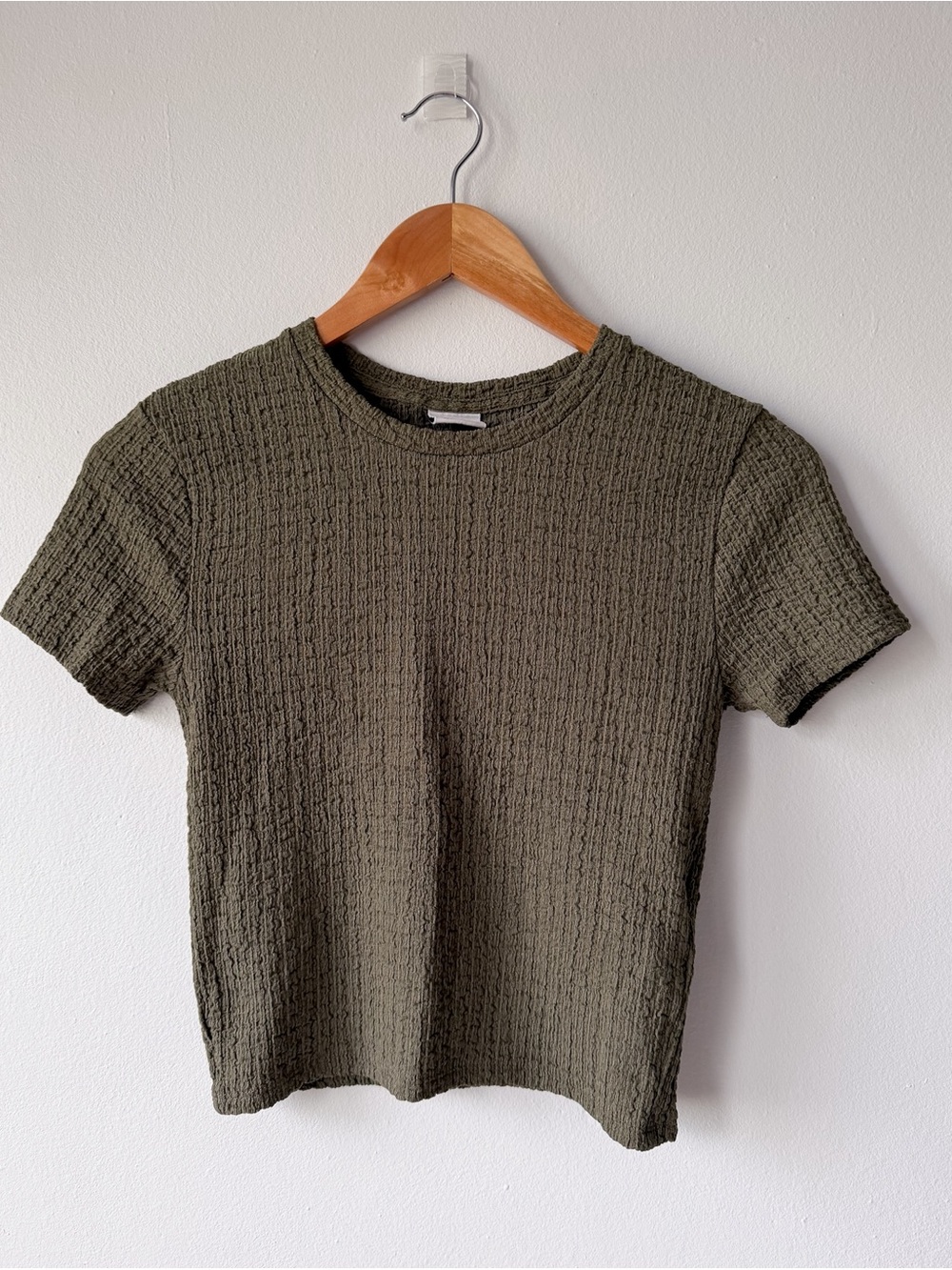 Abercrombie & Fitch Olive Green Short Sleeve Textured Tee